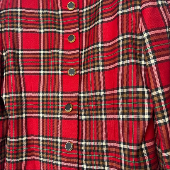 Jeremy Scott plaid red black green blazer buttons vintage Absolutely iconic - Picture 5 of 11
